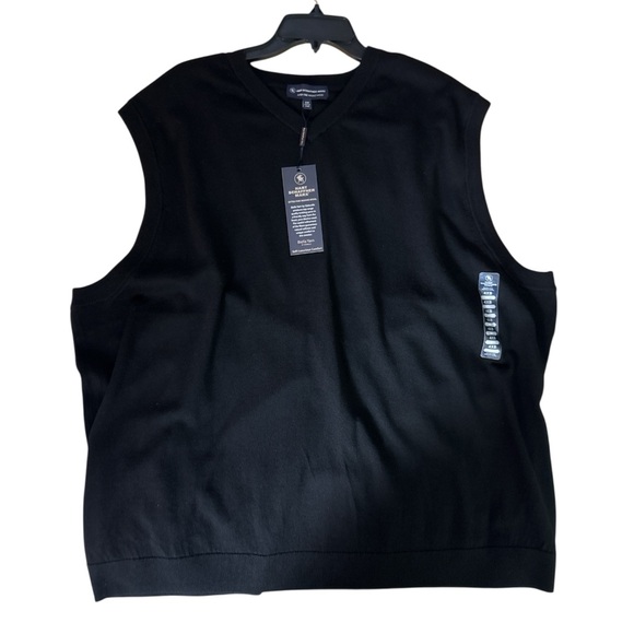 NWT Hart Schaffner Marx 4XB 4X  Black Merino Wool Sweater Vest - Picture 1 of 13